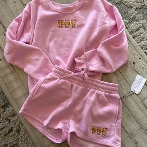PINK CASUAL CHRISTMAS LOUNGE SET SZ SMALL